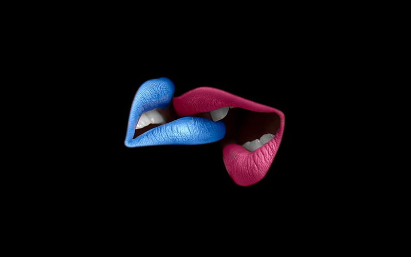 Bite me, red, mouth, humor, sex, funny, lips, sexy, blue, HD wallpaper |  Peakpx