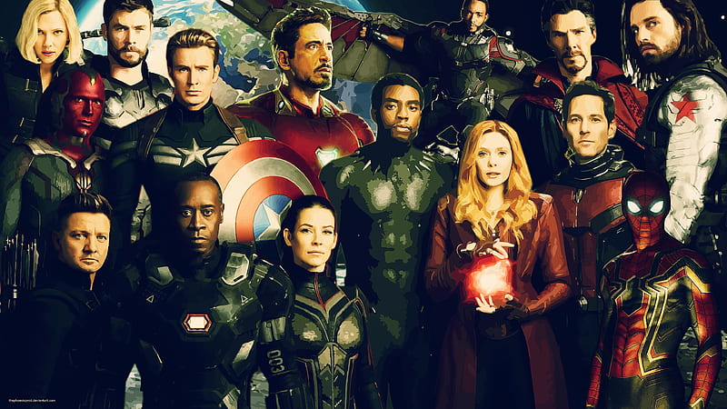 Avengers Infinity War New Artwork, avengers-infinity-war, 2018-movies, movies, artist, , iron-man, captain-america, hawkeye, black-widow, war-machine, thor, ant-man, doctor-strange, hulk, vision, falcon, HD wallpaper