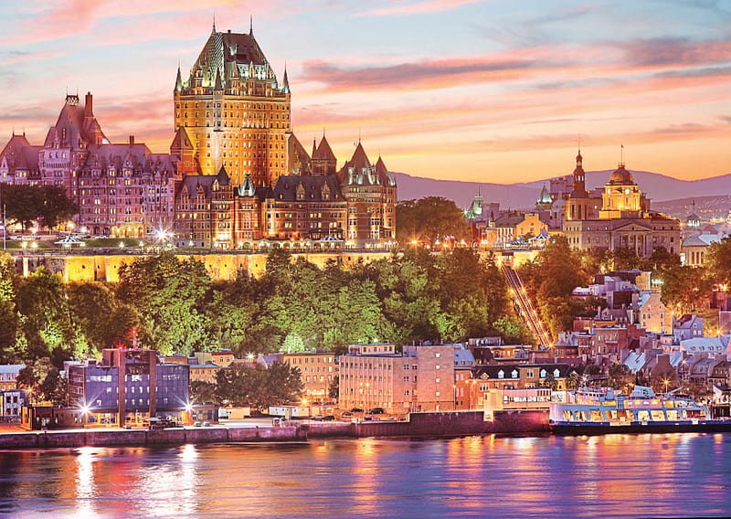 Le Vieux-Quebec water, cityscape, quebec, r, old, canada, HD wallpaper