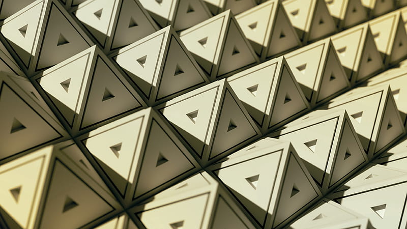 pyramids, triangles, geometry, 3d, structure, HD wallpaper