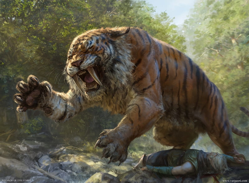 Smilodon saber-toothed tiger cat