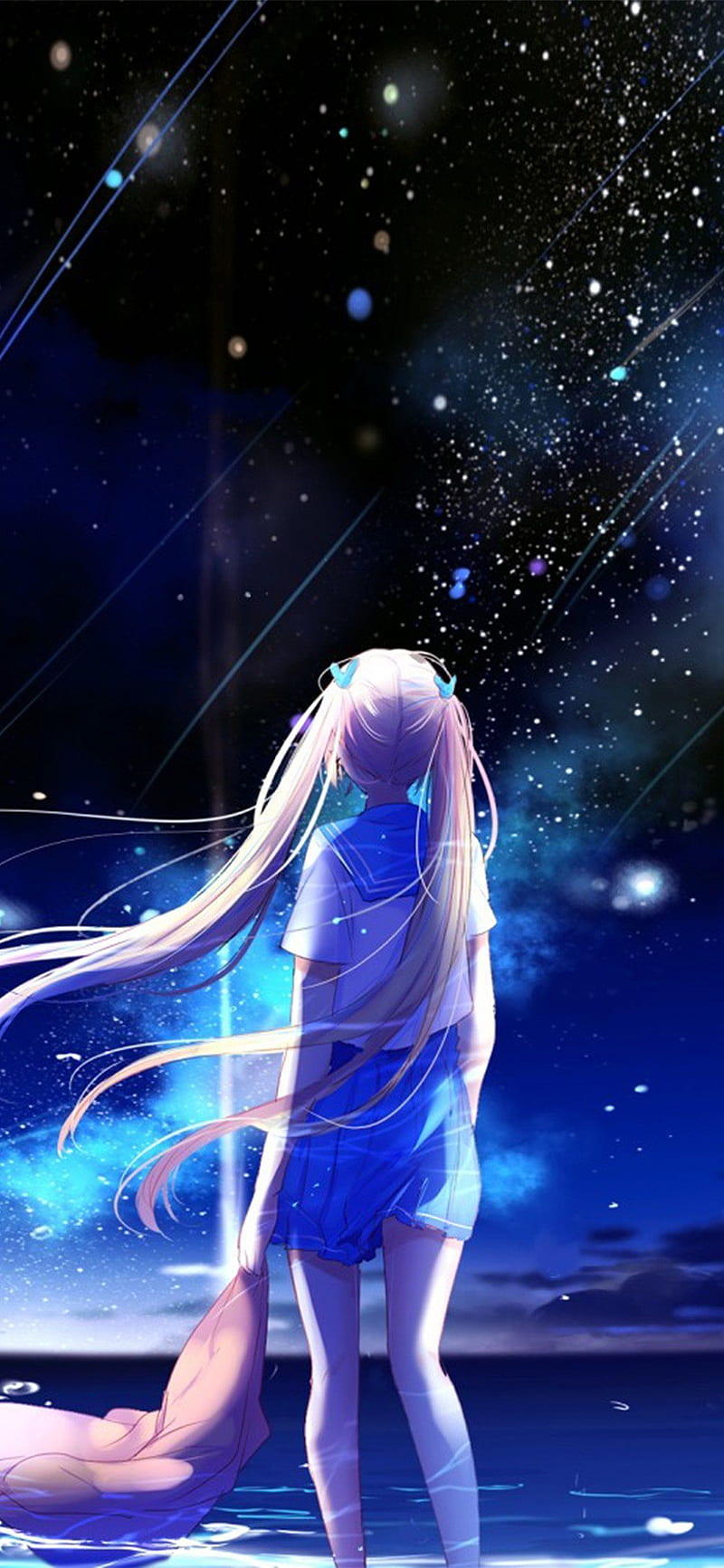 Anime Girl , galaxy, HD phone wallpaper