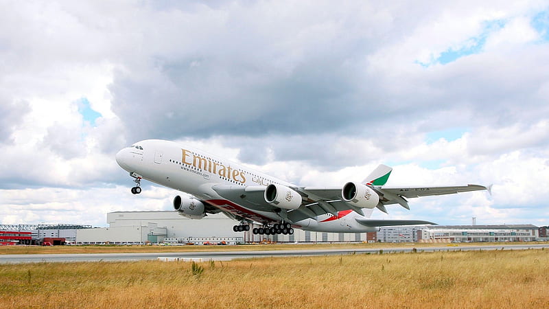 emirates airline airbus a380, A380, Plane, Airlines, Emirates, Airbus, HD wallpaper