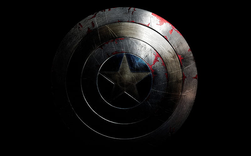 metal shield, Captain America logo, emblem, superhero, HD wallpaper