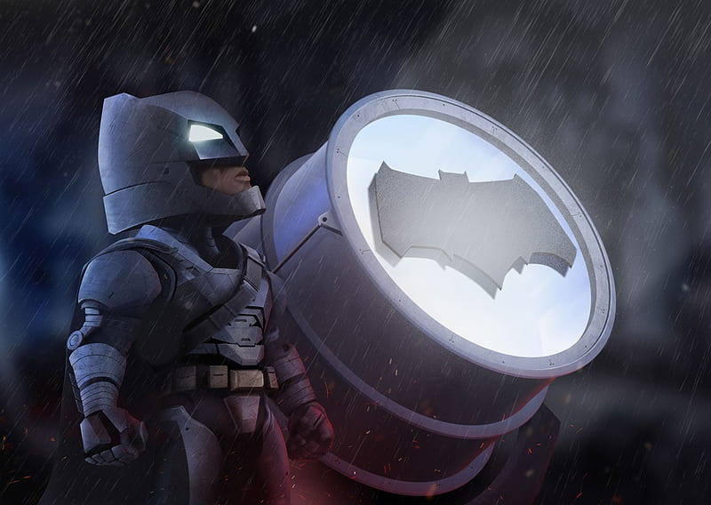 Batman Standing With Bat Signal, batman, artwork, superheroes, digital-art, behance, HD wallpaper