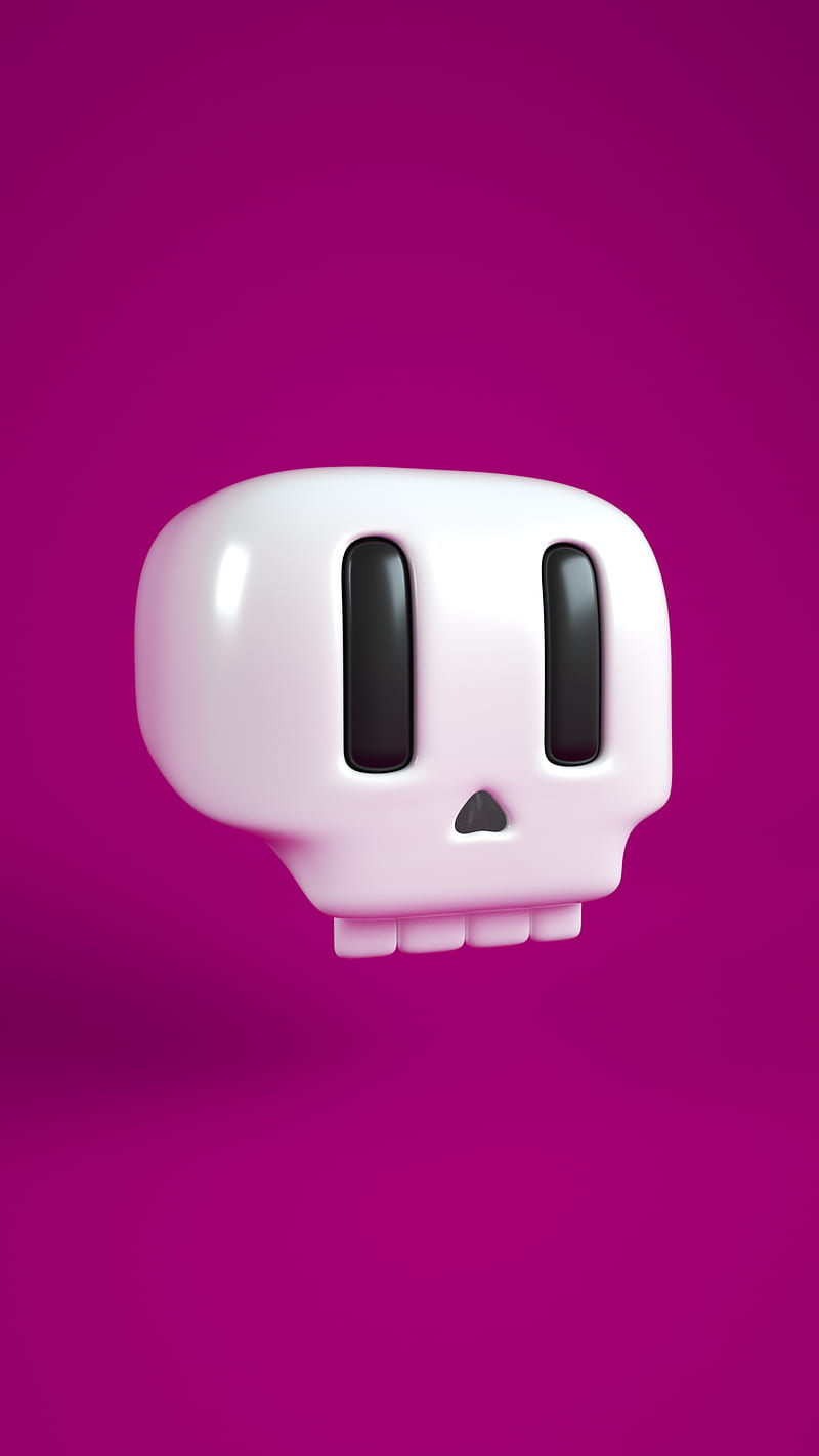 emoji skull pink, 3d, YIPPIEHEY, art, death, emoji, emojis, emoticon, fun, popart, skull, smiley, HD phone wallpaper