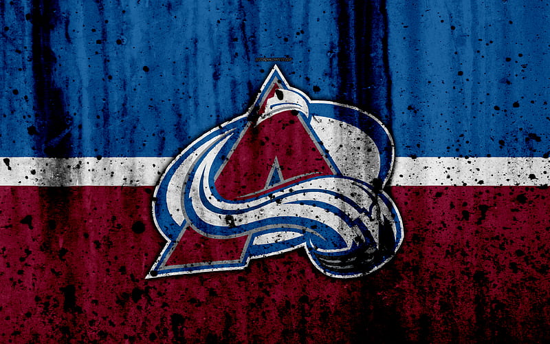 Colorado Avalanche, grunge, NHL, hockey, art, Western Conference, USA, logo, stone texture, Central Division, HD wallpaper
