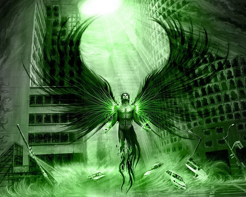 The Green Angel , green, angel, HD wallpaper