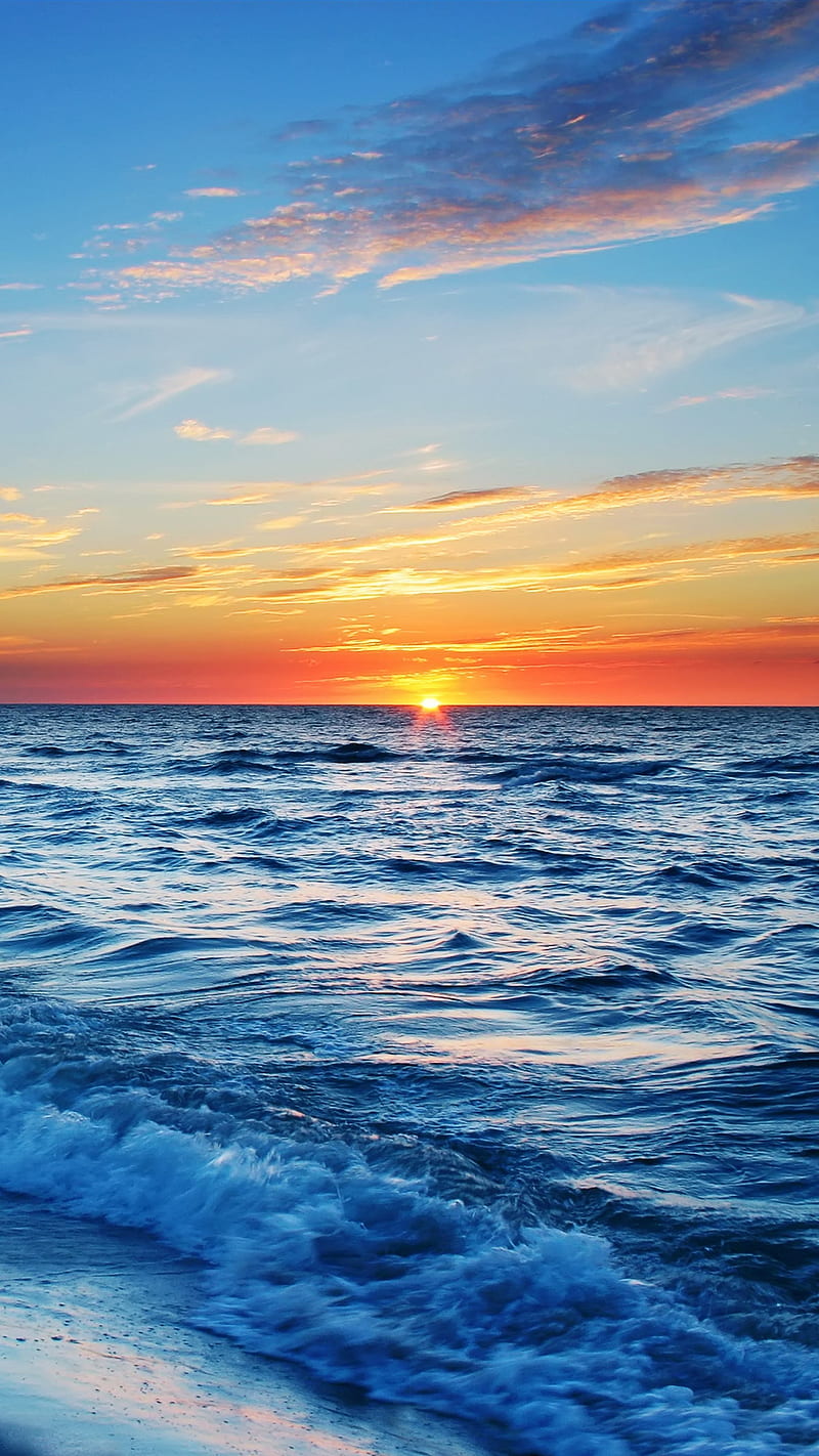 Ocean, blue, sunset, dream, catcher, sea, dreams, landscape, beach, HD phone wallpaper