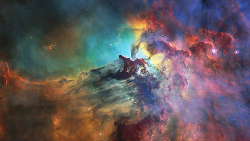 lagoon nebula, colorful, galaxy, Space, HD wallpaper