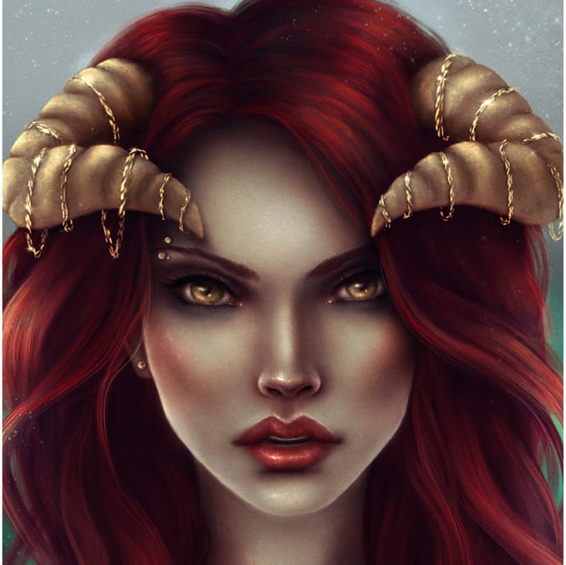 Jaslyne Rhodes Fantasy Demon Girl Redhead Alrooney Face Hd Wallpaper Peakpx