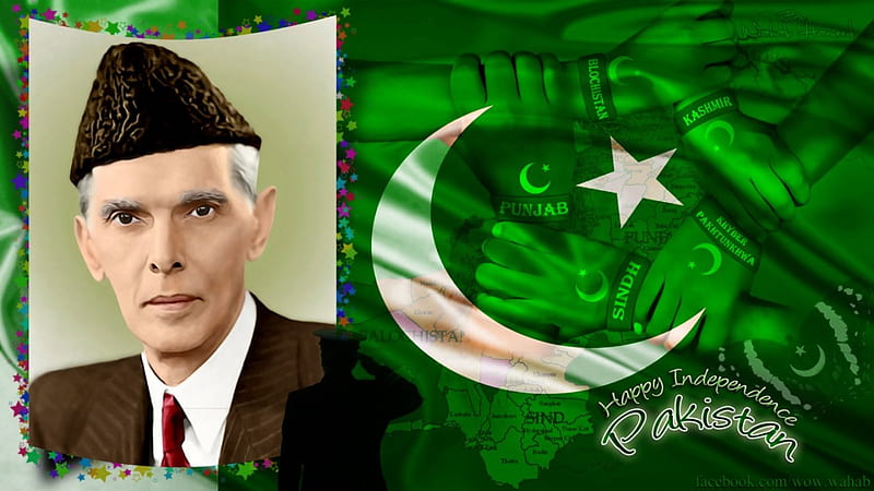 Happy Independence Day Pakistan, 14 august, wahab hameed, muhammad ali jinnah, quaid e azam, pakistan, smart aleck, independence day, 1947, HD wallpaper