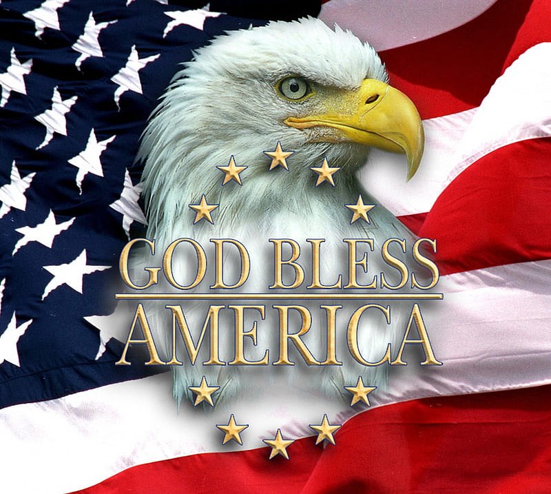 God Bless America, bald eagle, flag, independence, pride, us, usa, HD wallpaper
