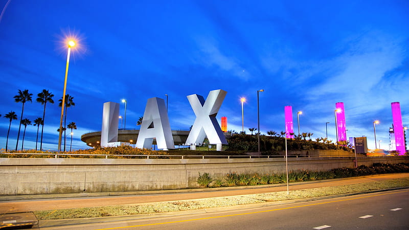 Iconic Lax Los Angeles International Airport Sign At Night Stock Photo   Download Image Now  iStock