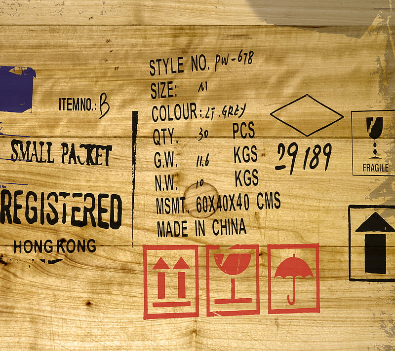 Package, art, international, logos, shipping crate, wooden, HD wallpaper