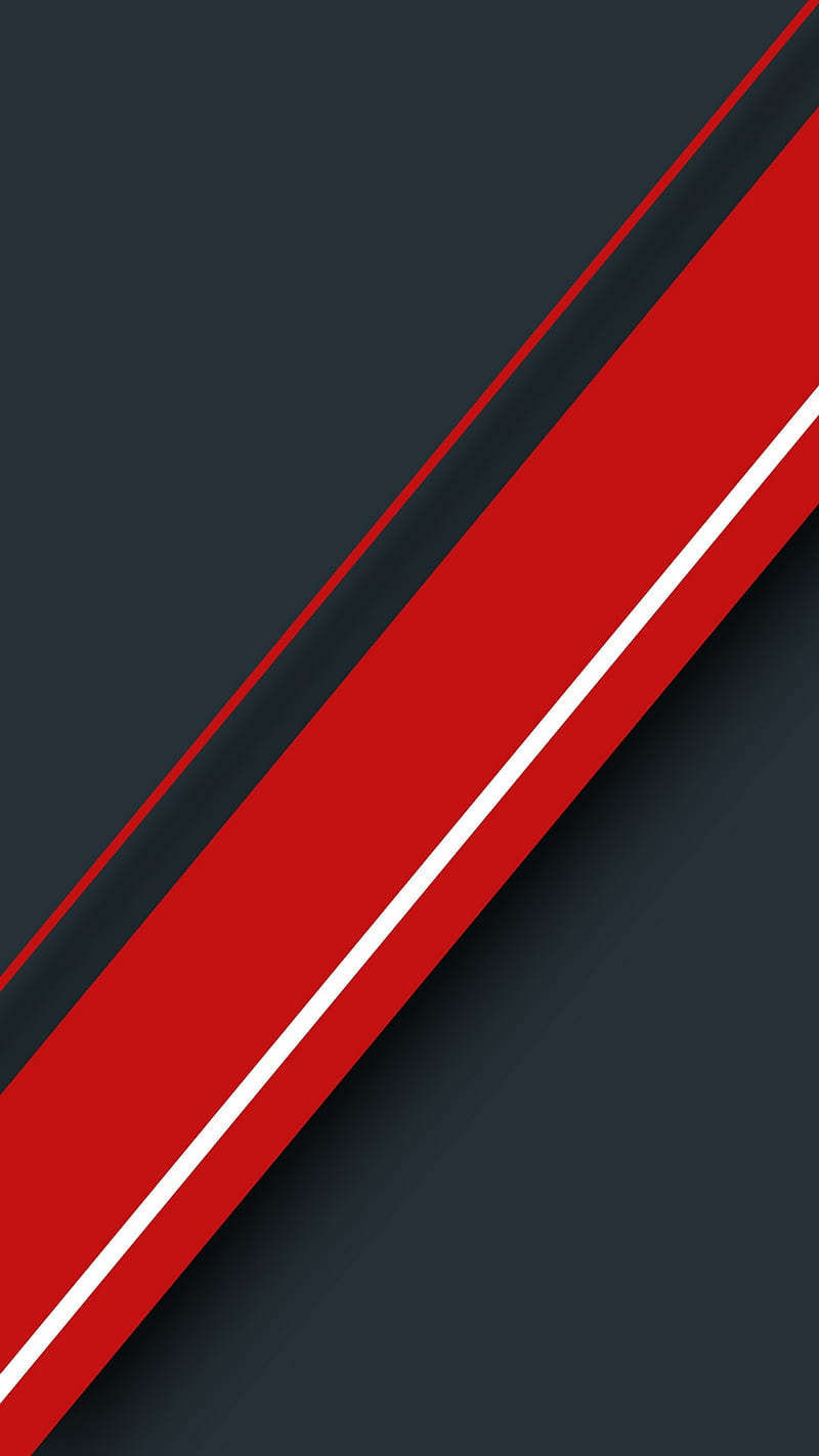Red Stripes, black, desenho, gray, material, minimal, white, HD phone wallpaper