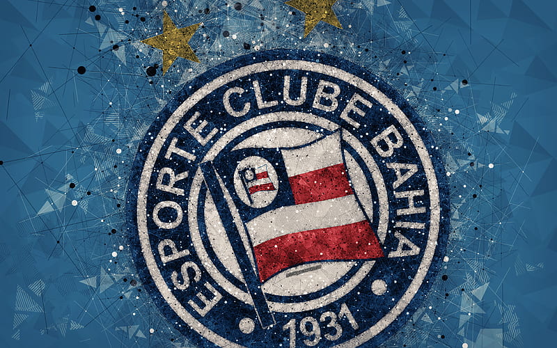 Esporte Clube Bahia creative geometric art, logo, emblem, Brazilian football club, art, blue abstract background, Serie A, Salvador, Bahia, Brazil, football, Campeonato Brasileiro Serie A, Bahia FC, HD wallpaper
