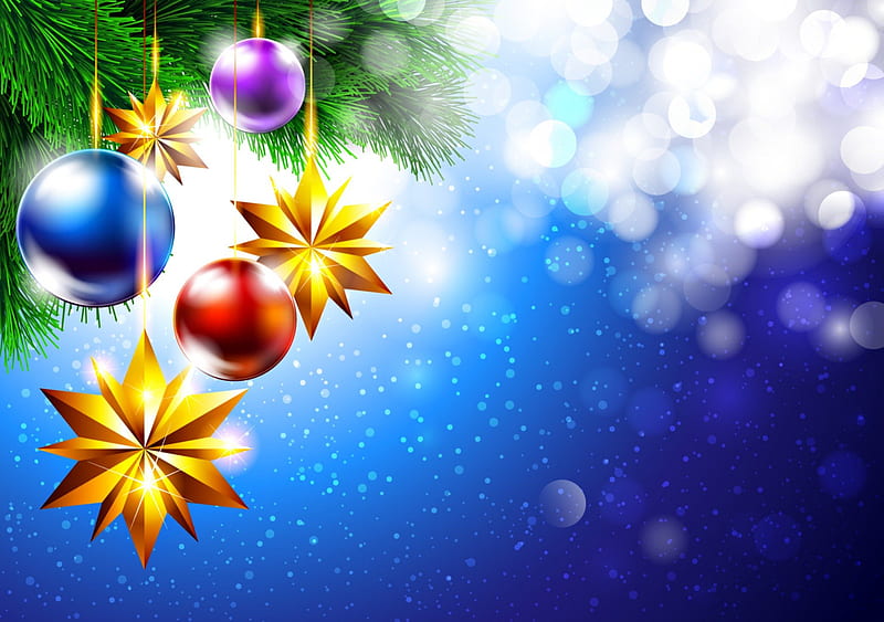 Magic Christmas, pretty, christmas tree, holidays, christmas balls ...