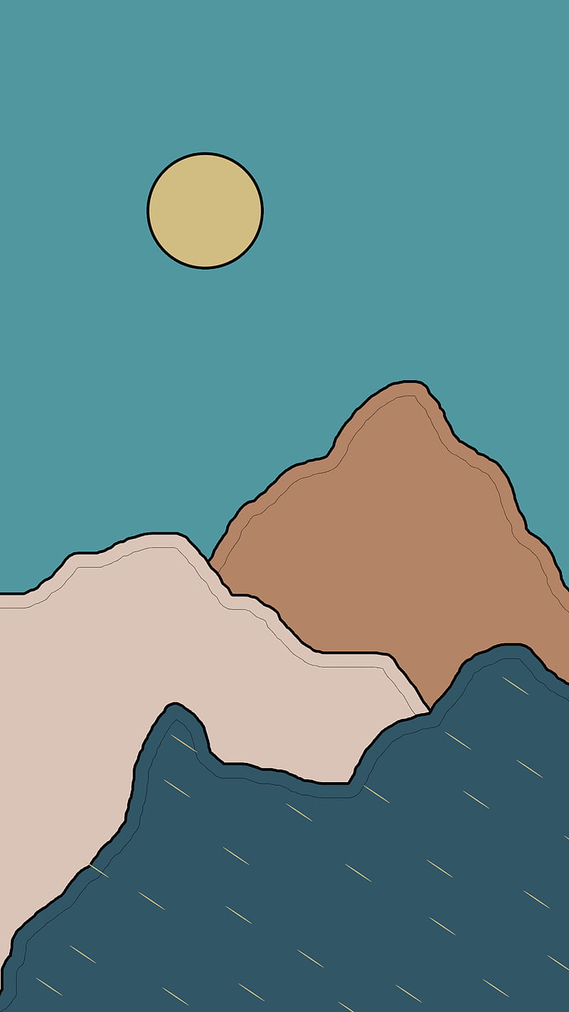 Abstract landscape , blue, fool moon, nature, pastel, popular, spiritual, HD phone wallpaper