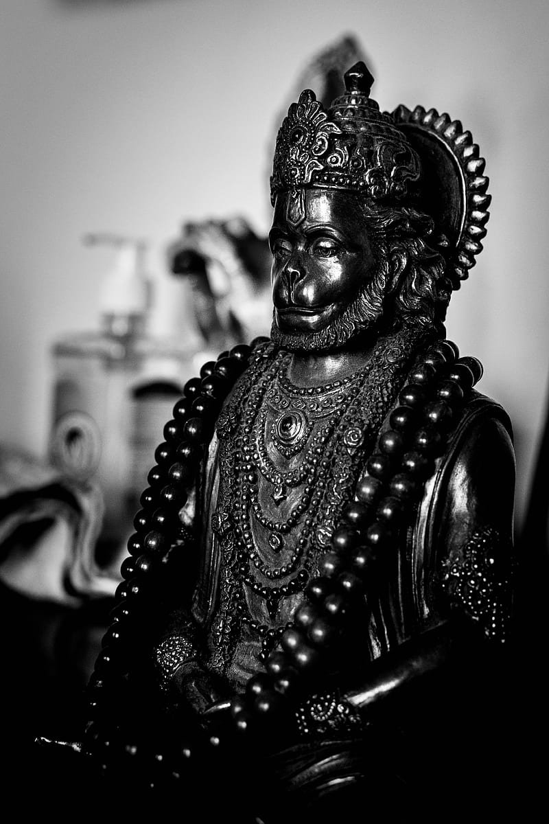 Anjaneya Black And White - & Background, Dark Hanuman, HD phone wallpaper |  Peakpx