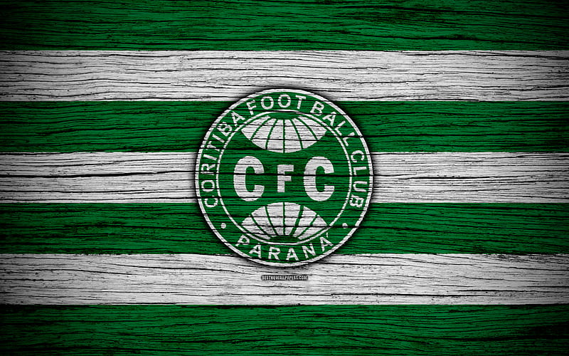Coritiba Brazilian Seria A, logo, Brazil, soccer, Coritiba FC, football club, Coritiba FBC, wooden texture, FC Coritiba, HD wallpaper