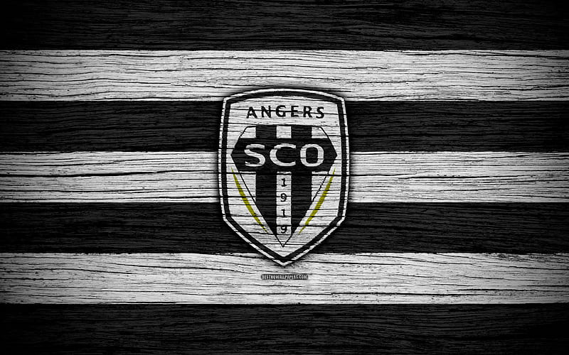 Angers France, Liga 1, wooden texture, Angers FC, Ligue 1, soccer, football club, FC Angers, HD wallpaper