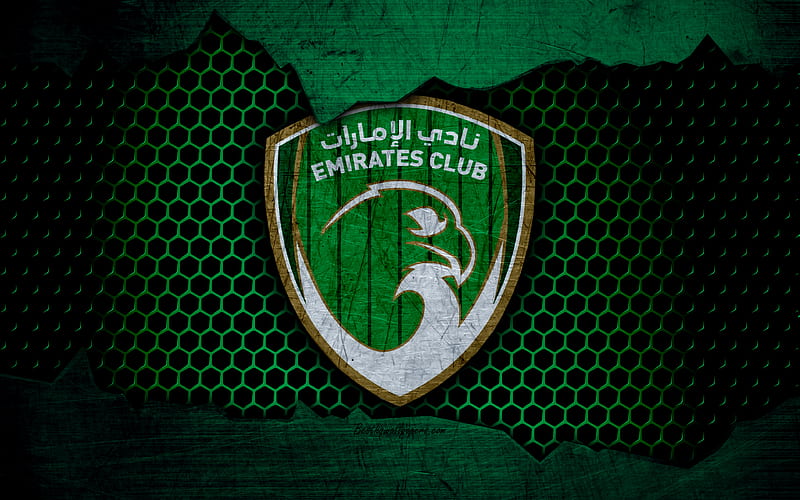 Ajman Club logo, UAE League, soccer, football club, UAE, grunge, metal ...