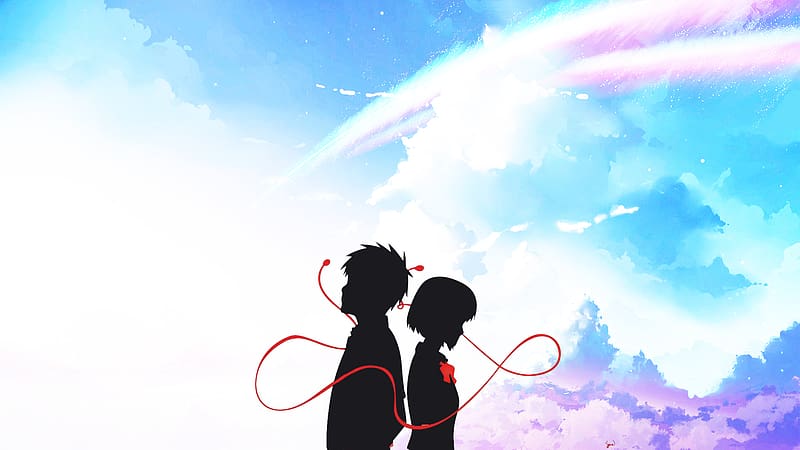 Anime, Silhouette, Your Name, Mitsuha Miyamizu, Taki Tachibana, HD wallpaper
