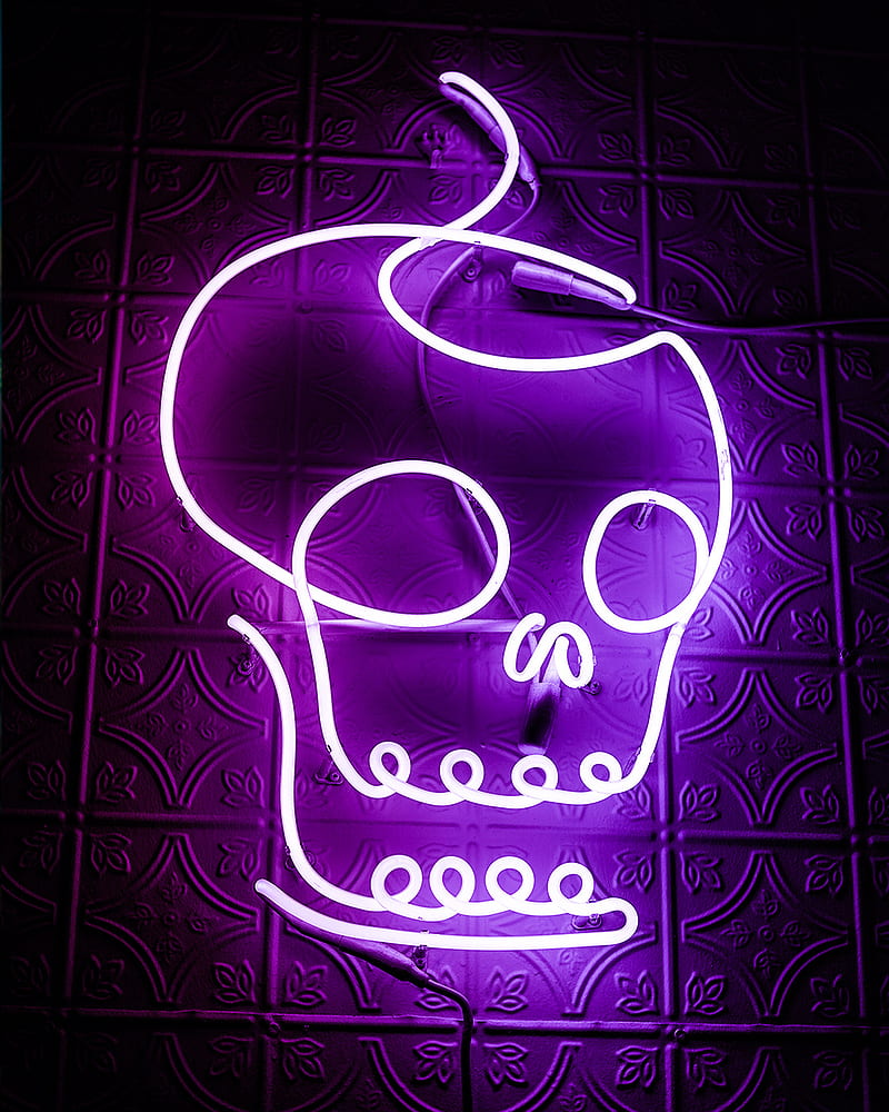 Neon Head, honor, light, neon, purple, HD phone wallpaper