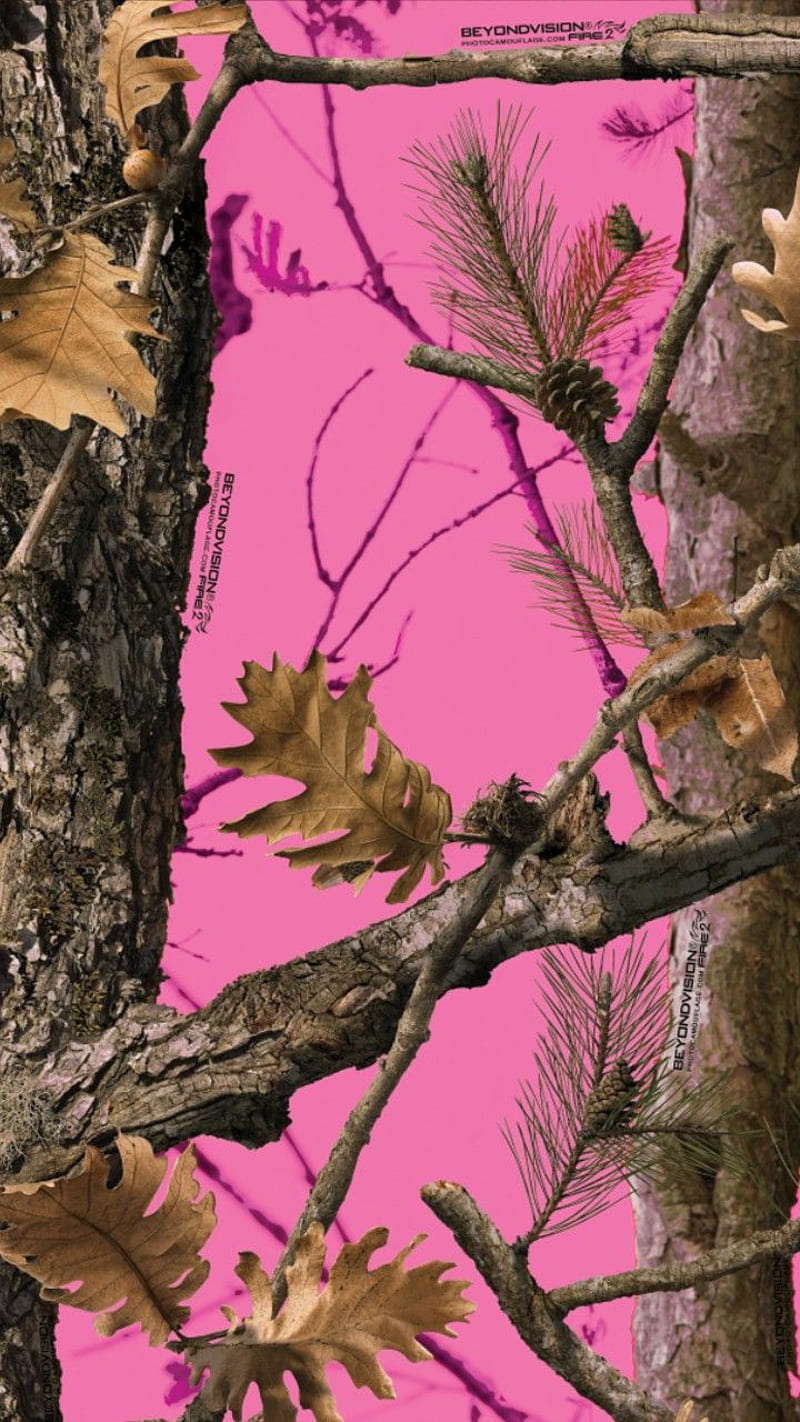 Pink Camo, hunting, oak, trees, hunt, deer, tree, system, real, HD phone wallpaper