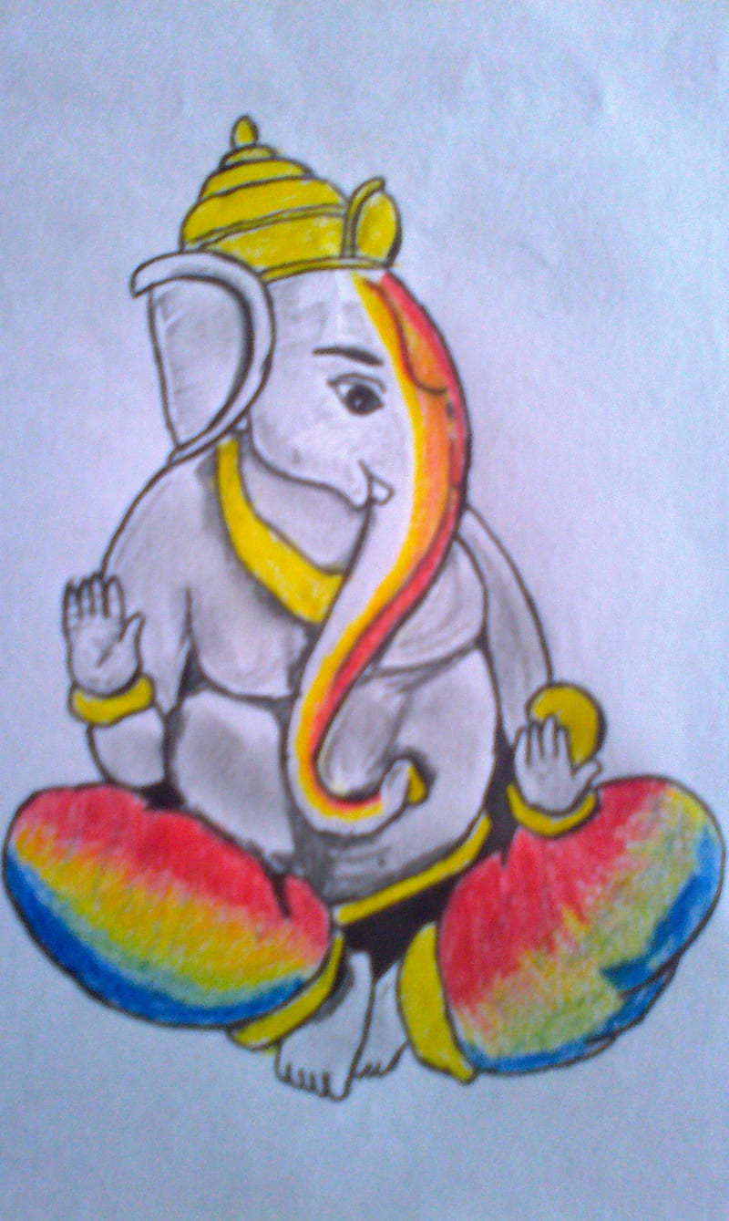 Beautiful Ganesha, great, sketch, HD phone wallpaper | Peakpx