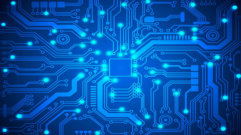 Circuit Board, Neon Circuit Board, HD wallpaper