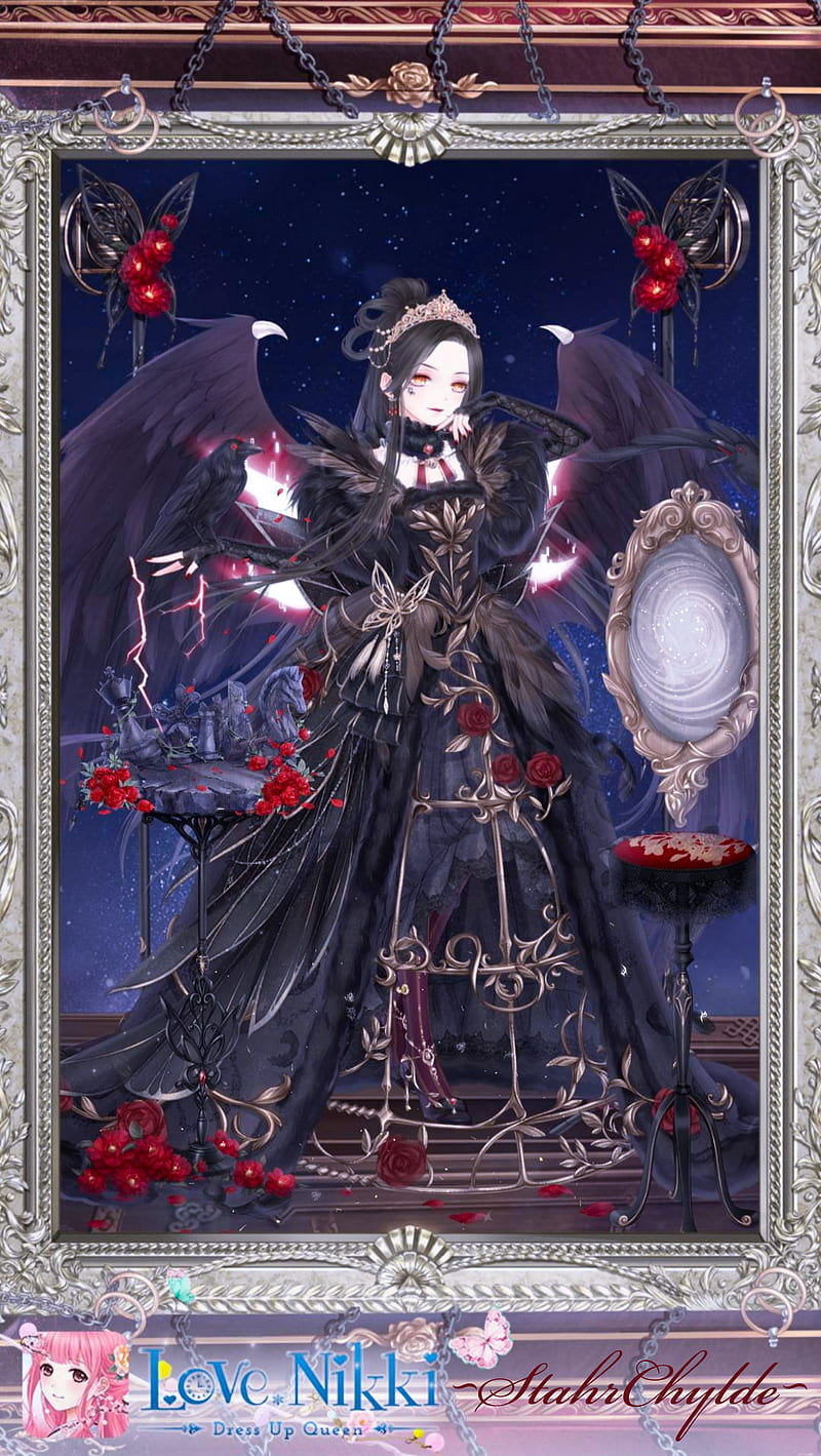 Night Magick Angel Anime Dark Fairy Fantasy Gothic Magick Roses