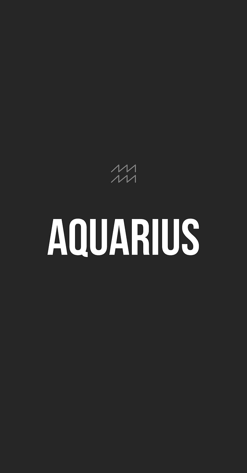 Aquarius , black, life, simple, star signs, white, white on black, zodiac, HD phone wallpaper