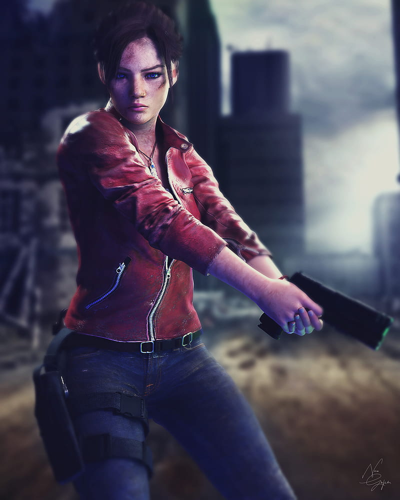 Claire Redfield Guns vs. Zombies Resident Evil 2 Remake 4K
