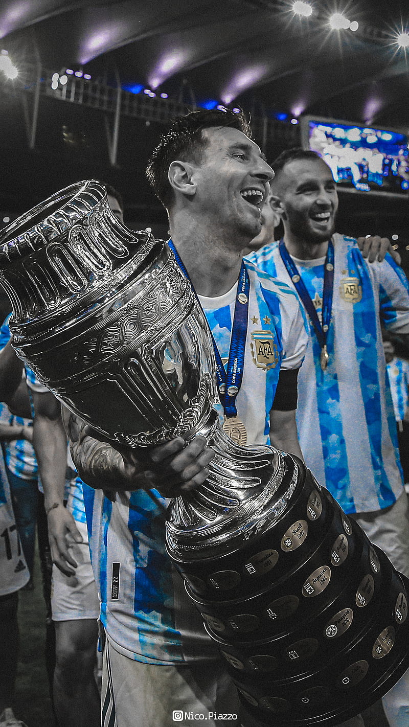MESSI ARGENTINA CUP, FOOTBALL, FUTBOL, SELECCION, LIONEL, CHAMPIONS, COPA AMERICA, CAMPEON, BARCELONA, HD phone wallpaper