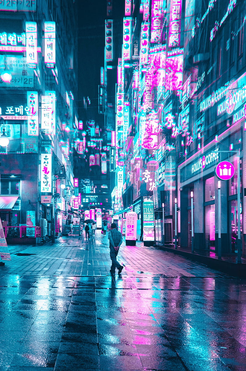 Cyberpunk iPhone X - & Background, Cyberpunk Seoul HD phone wallpaper