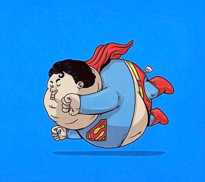 Superman Fat, desenho, illustration, superhero, HD wallpaper