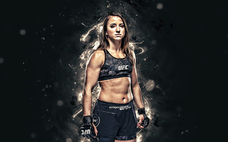 Maycee Barber white neon lights, American fighters, MMA, UFC, female fighters, Mixed martial arts, Maycee Barber , UFC fighters, The Future, MMA fighters, HD wallpaper
