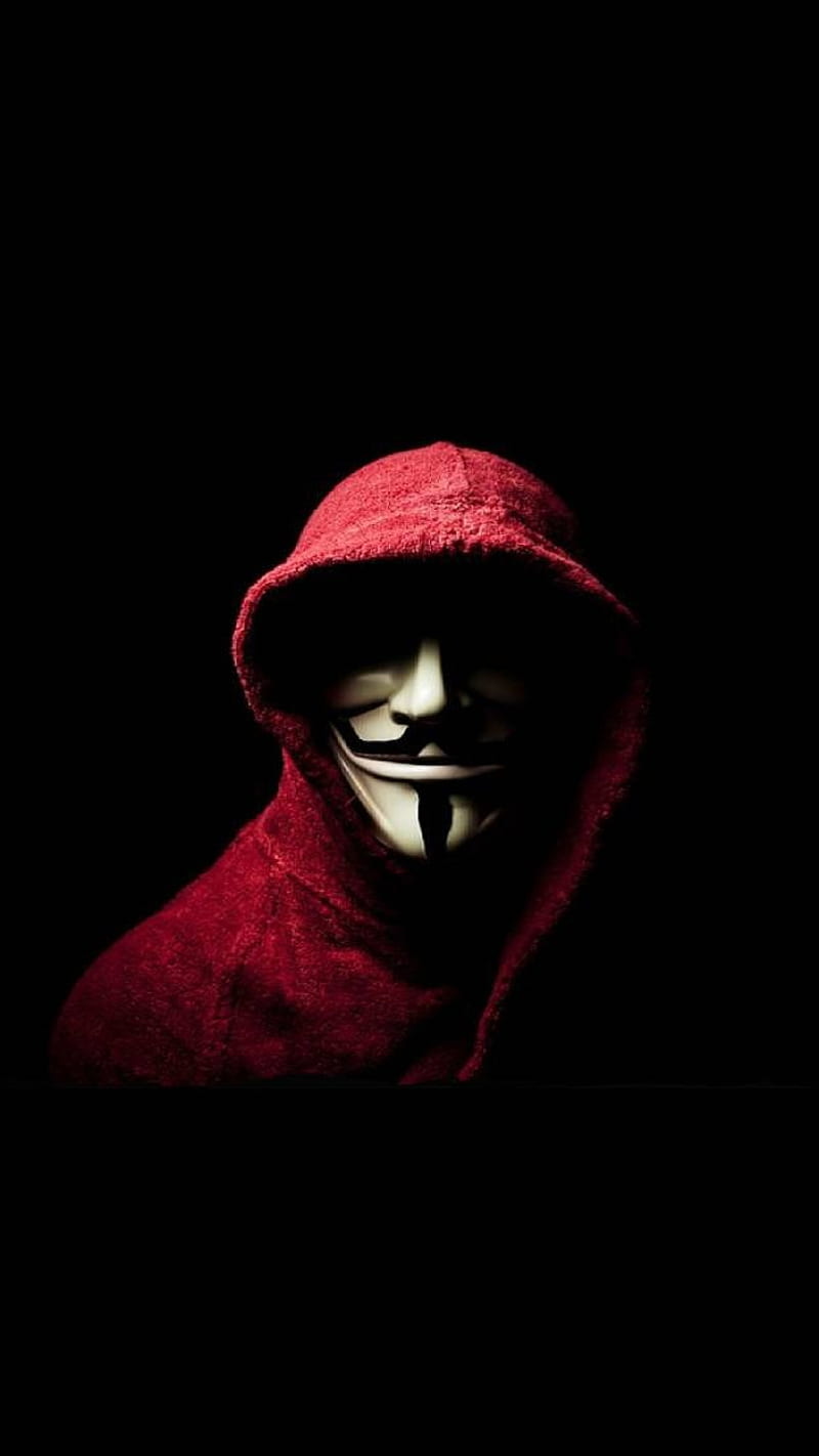 Anonymous Wallpaper 4K, Dark background, Mask, AMOLED