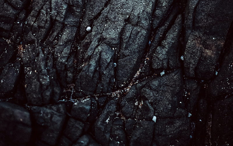 black rock texture, black stone texture, stone black background, stone texture, HD wallpaper
