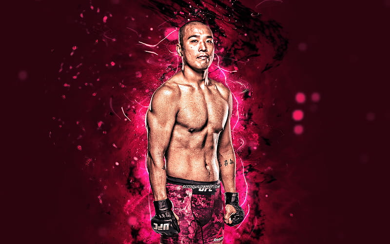 Jun Yong Par purple neon lights, South Korean fighters, MMA, UFC, Mixed martial arts, Jun Yong Par , UFC fighters, MMA fighters, The Iron Turtle, HD wallpaper
