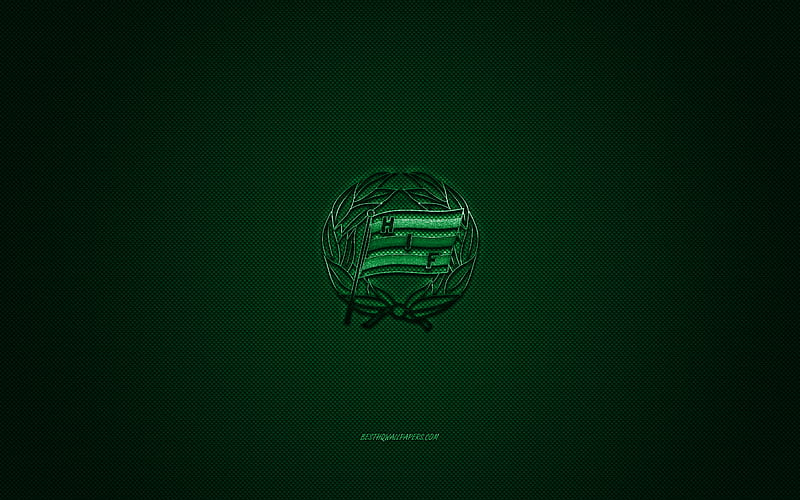 Hammarby, Swedish football club, Allsvenskan, green logo, green carbon fiber background, football, Stockholm, Sweden, Hammarby logo, HD wallpaper