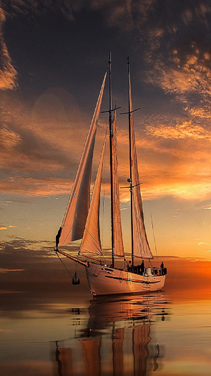 Sailing, sea, sunset, HD phone wallpaper | Peakpx