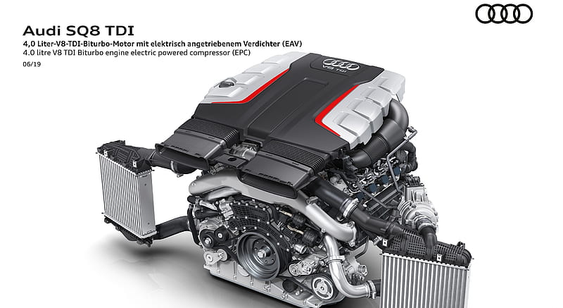 2020 Audi SQ8 TDI - 4.0 litre V8 TDI Biturbo engine with electric powered compressor (EPC) , car, HD wallpaper