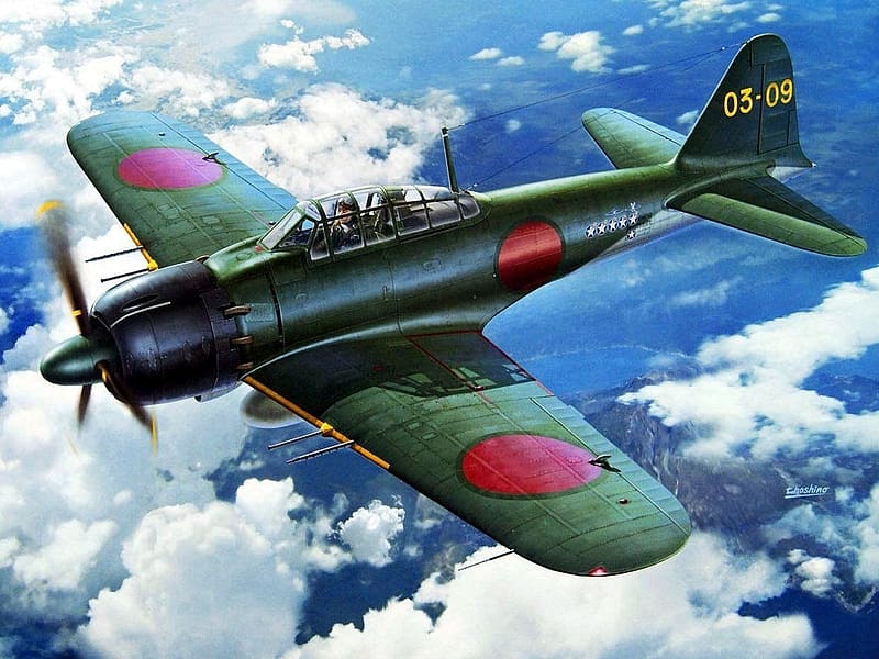 Mitsubishi A6M Zero, World War Two, Japanese Aircraft Of World War Two, Art, Artwork, HD wallpaper