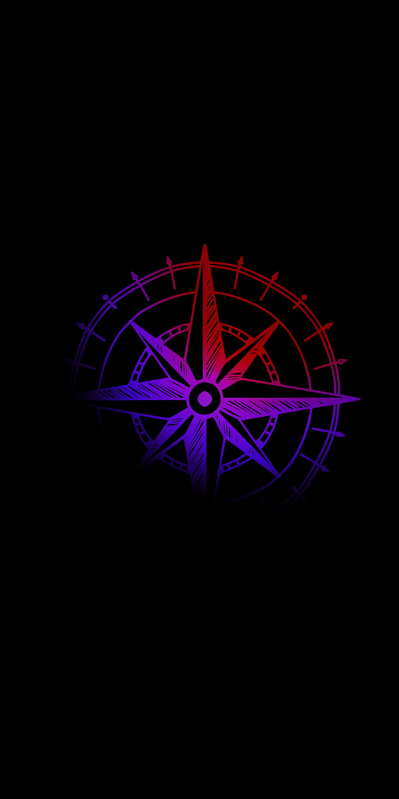 Abstract compass, amoled, black, blue, purple, red, HD phone wallpaper |  Peakpx