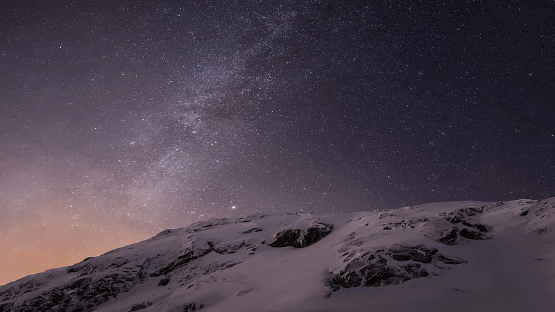 Night Stars, mountain, Stars, snow, Night, HD wallpaper | Peakpx