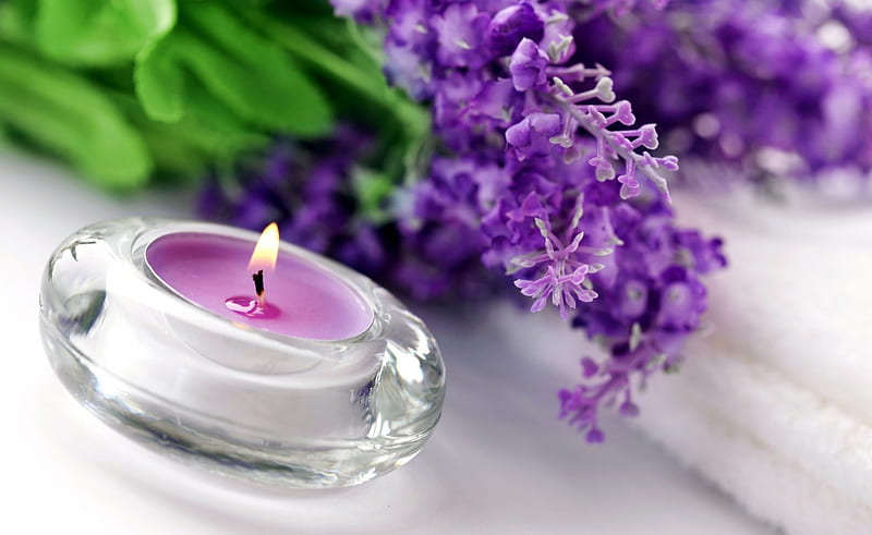 * Sweet fragrance *, candl, aromatic, purple, flower, light, sweet, HD wallpaper