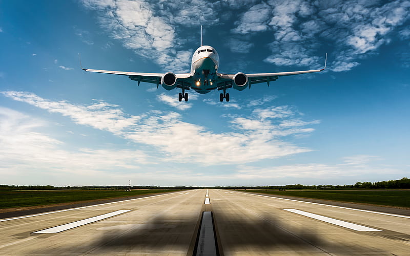 Runway, airport, passenger liner, takeoff of airplane, HD wallpaper | Peakpx